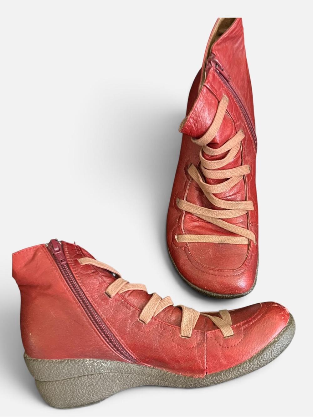 Miz Mooz Ohara red rust Leather Ankle Boot Size 37 EU , 6.5 /7 US